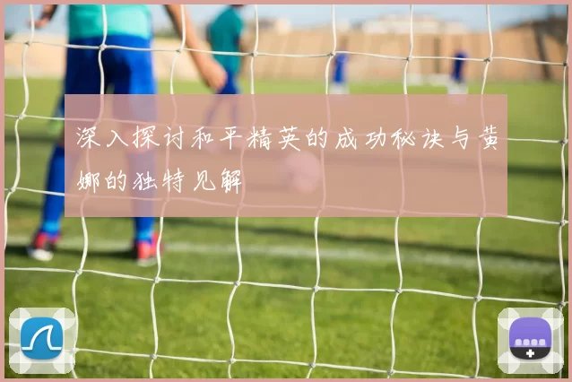 深入探讨和平精英的成功秘诀与黄娜的独特见解